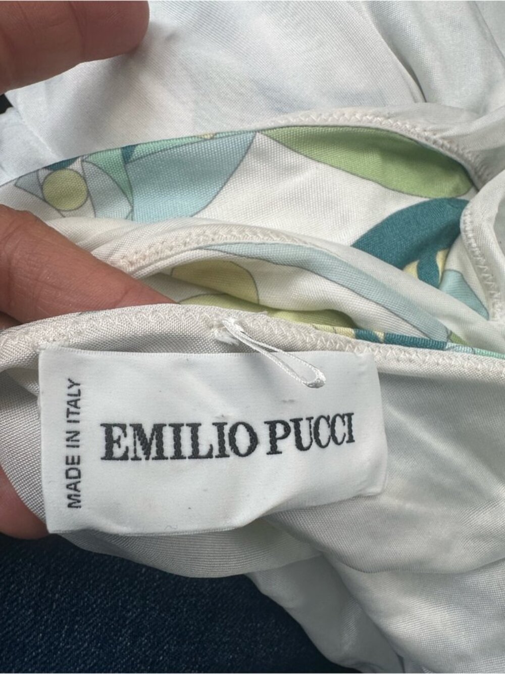 Authentic Emilio Pucci Green Patterned Mini Bodycon Dress - Picture 7 of 14